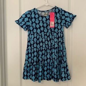 Lilly Pulitzer Girls size S low tide navy any fin for you dress. NWT